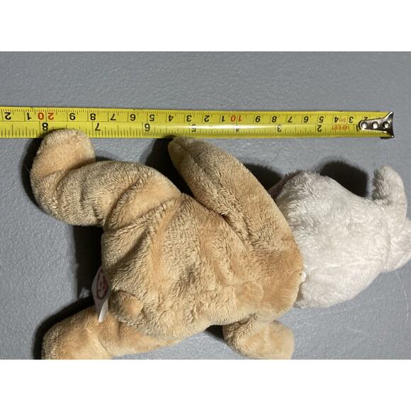 Ty Beanie Baby - SPRINGSTON the Bear w/ Orange Polka Dot Easter Bunny Ears - Picture 6 of 6